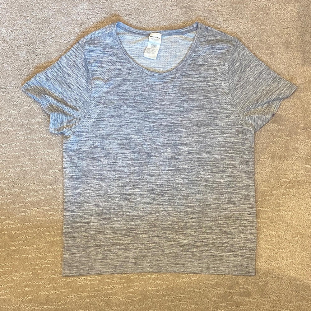 Athleta Heather Gray Fitted Athletic Tee